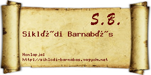 Siklódi Barnabás névjegykártya