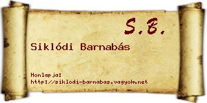 Siklódi Barnabás névjegykártya