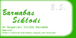 barnabas siklodi business card