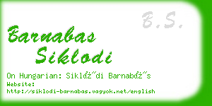 barnabas siklodi business card